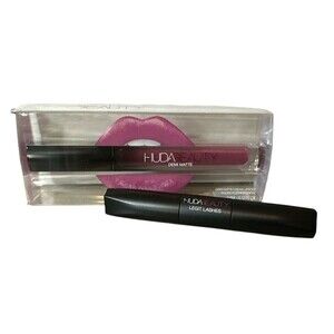 Huda Beauty x2 Legit Lashes Double-End Mascara Black Mini & Demi Matte Cream Lip